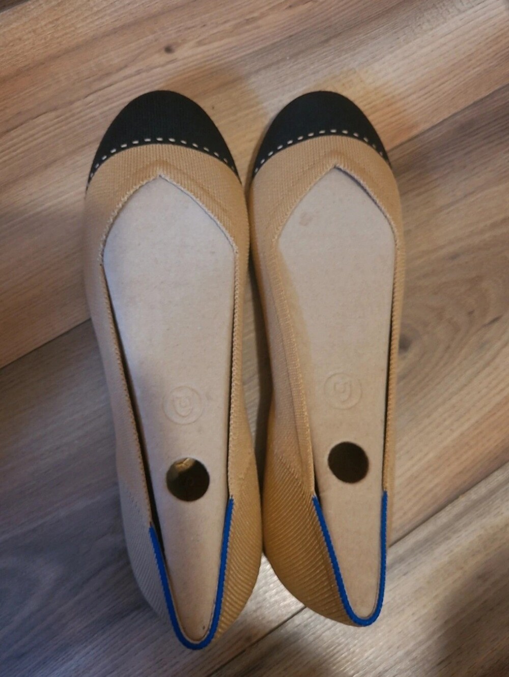 Neutral Two-Tone Rothy's The Flat - Picture 3 of 9